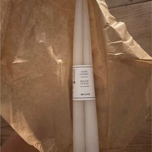 White Taper Candles by